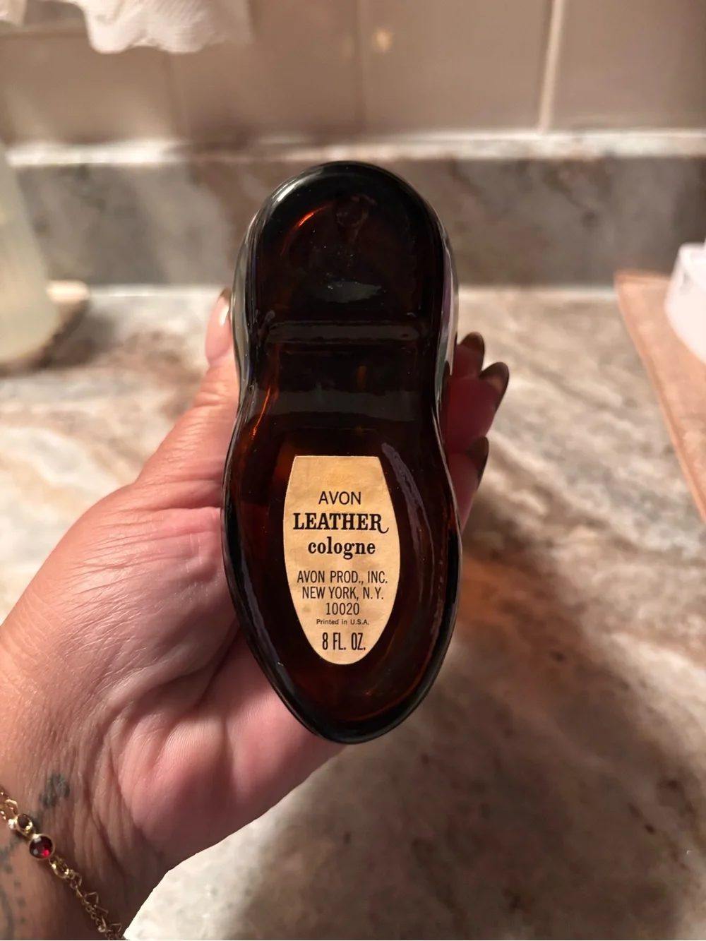 vintage Avon Brown Glass Boot